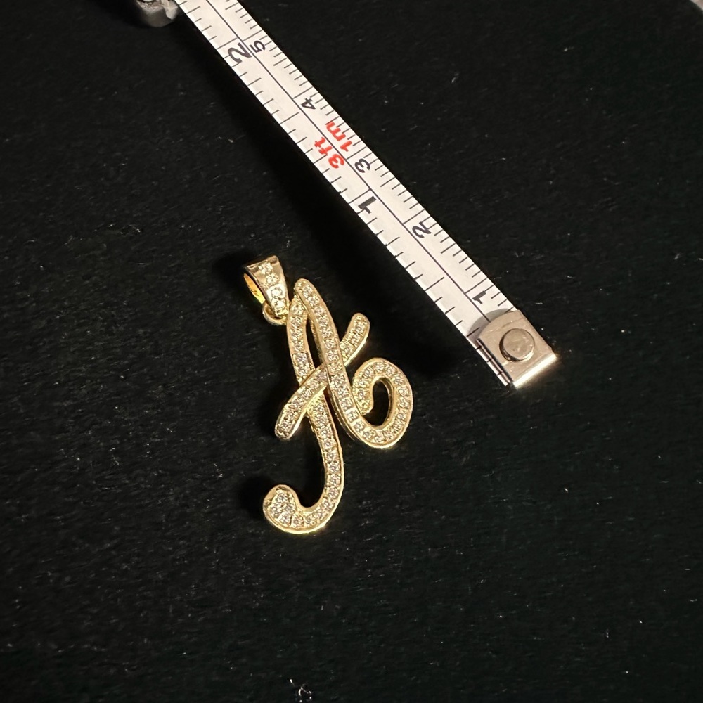 Script Initial “A” Pendant Necklace 925 - image 3